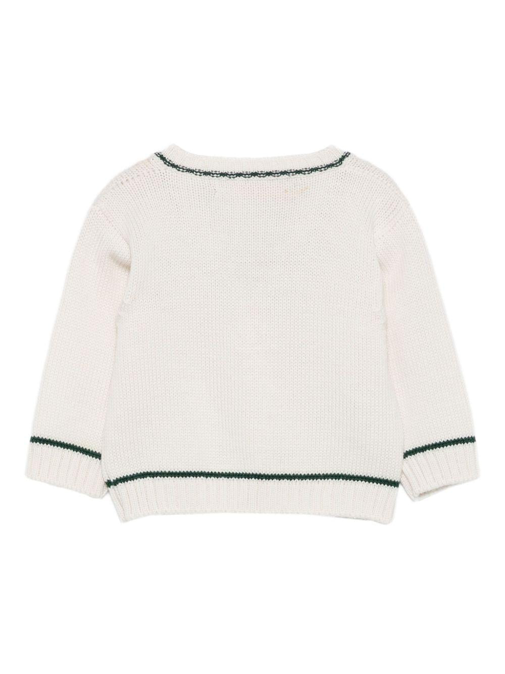 Cardigan per neonato La Stupenderia bianco con scollo a V 1WCCR61 827 LA STUPENDERIA