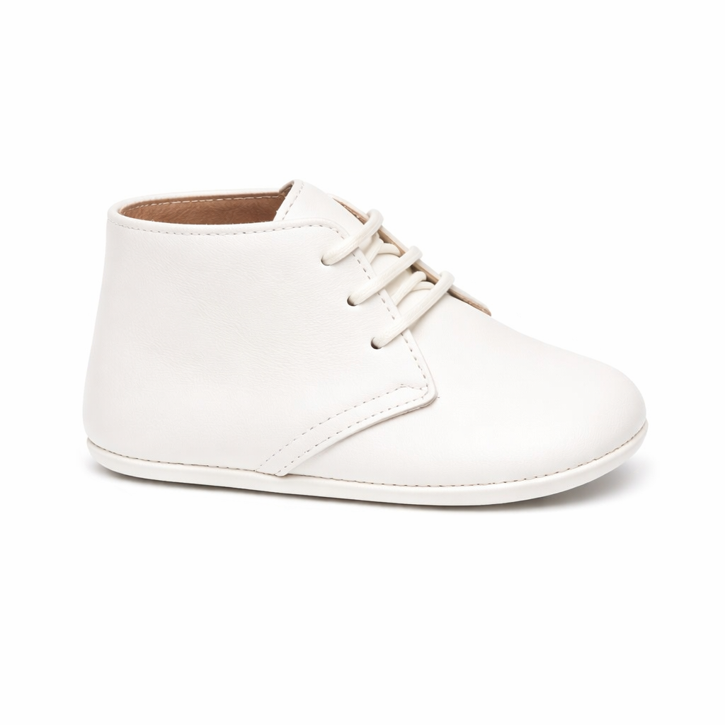 Stivali primi passi per neonato Eli1957 bianco in pelle stringati 11013AF BEIGE Eli Kids