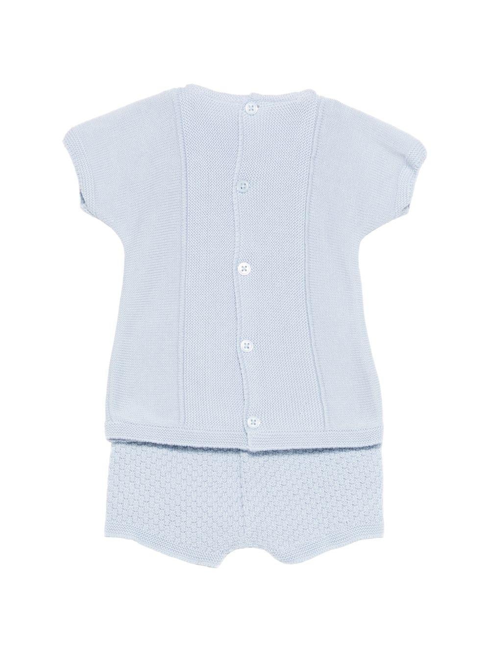 Set maglia con shorts per neonato Paz Rodriguez azzurro con bottoni 103C-123415 801 PaZ RODRIGUEZ KIDS