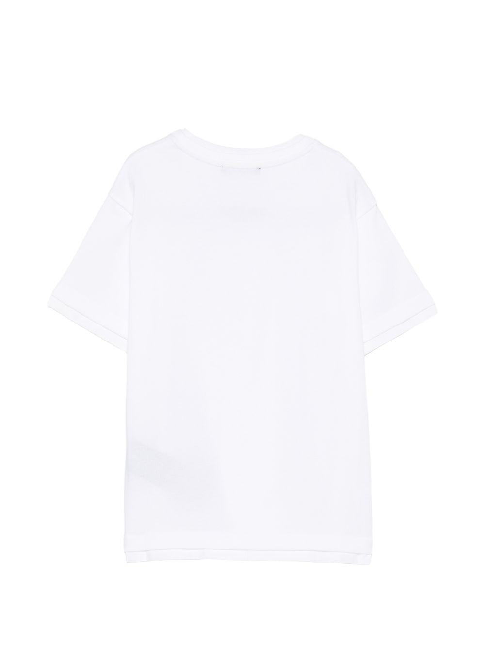 T-shirt per bambino Balmain Kids bianca con logo sul davanti BY8Q31 Z3658 100BL BALMAIN KIDS