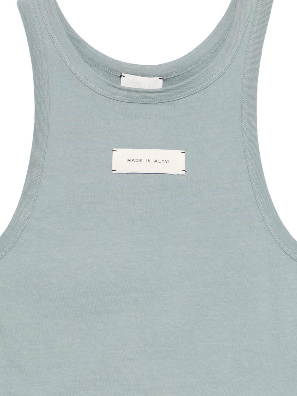 Top per donna Alysi azzurro con logo sul davanti 116428 P6027 CE ALYSI