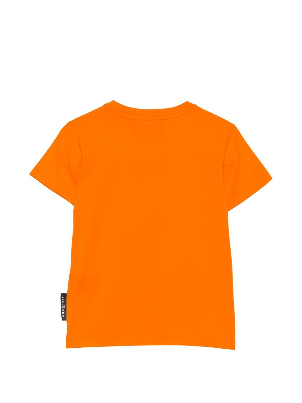 T-shirt per bambino John Richmond Junior arancione con dettaglio logo RBP26055TS ORANGE PEEL JOHN RICHMOND KIDS