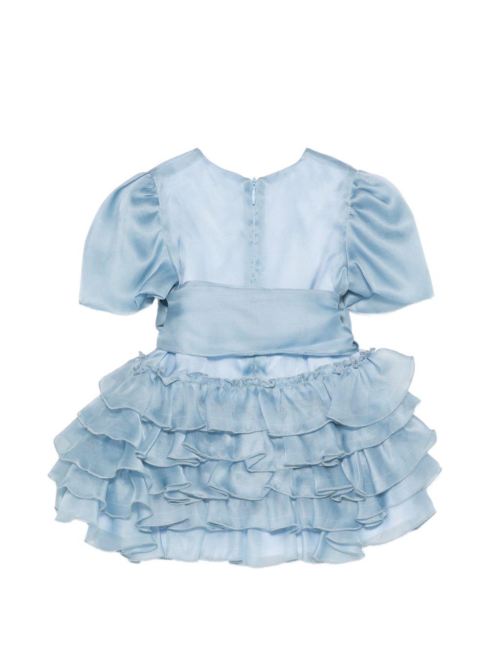 Abito per neonata Alapage azzurro con fiocco AL53 CARTA DA ZUCCHERO A'LAPAGE KIDS