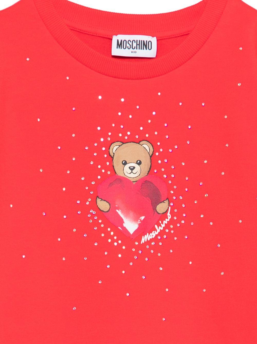 Abito per bambina Moschino Kids rosso con stampa grafica Teddy Bear HAV0EALDA25 50109 MOSCHINO KIDS