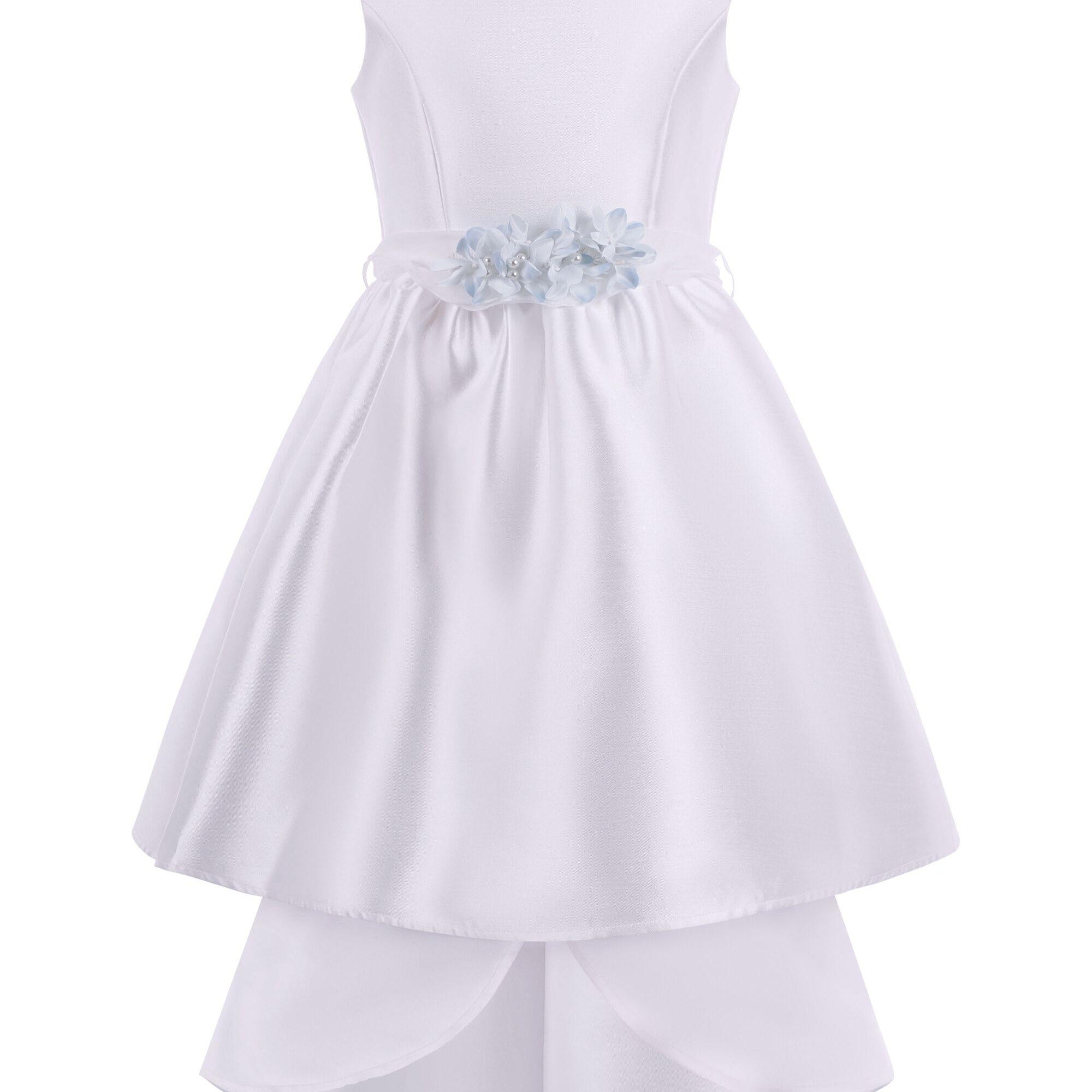 Abito per bambina Monnalisa bianco con applicazione a fiori 71G912 7304 0158 MONNALISA KIDS