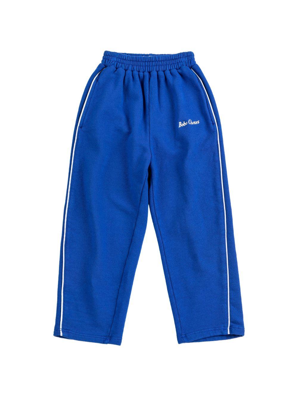 Pantaloni per bambino Bobo Choses blu con logo sul davanti B126AC086 401 BOBO CHOSES KIDS