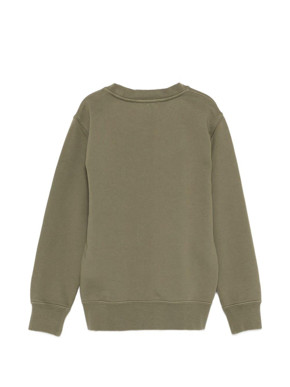 Felpa per bambino Golden Goose Kids verde con logo sul davanti GKP02214P002244 35479 GOLDEN GOOSE KIDS