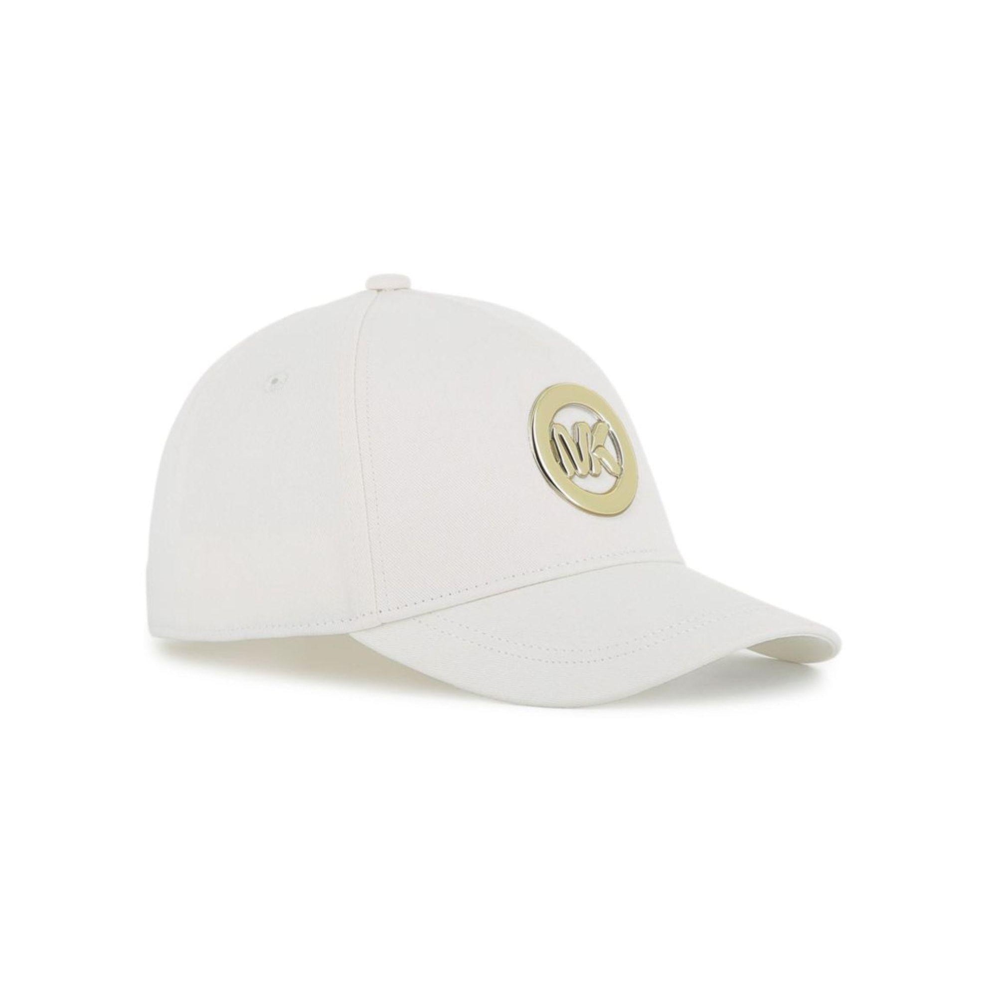 Cappello da baseball per bambina Michael Kors Kids bianco con placca logo R30626 117 MICHAEL KORS KIDS
