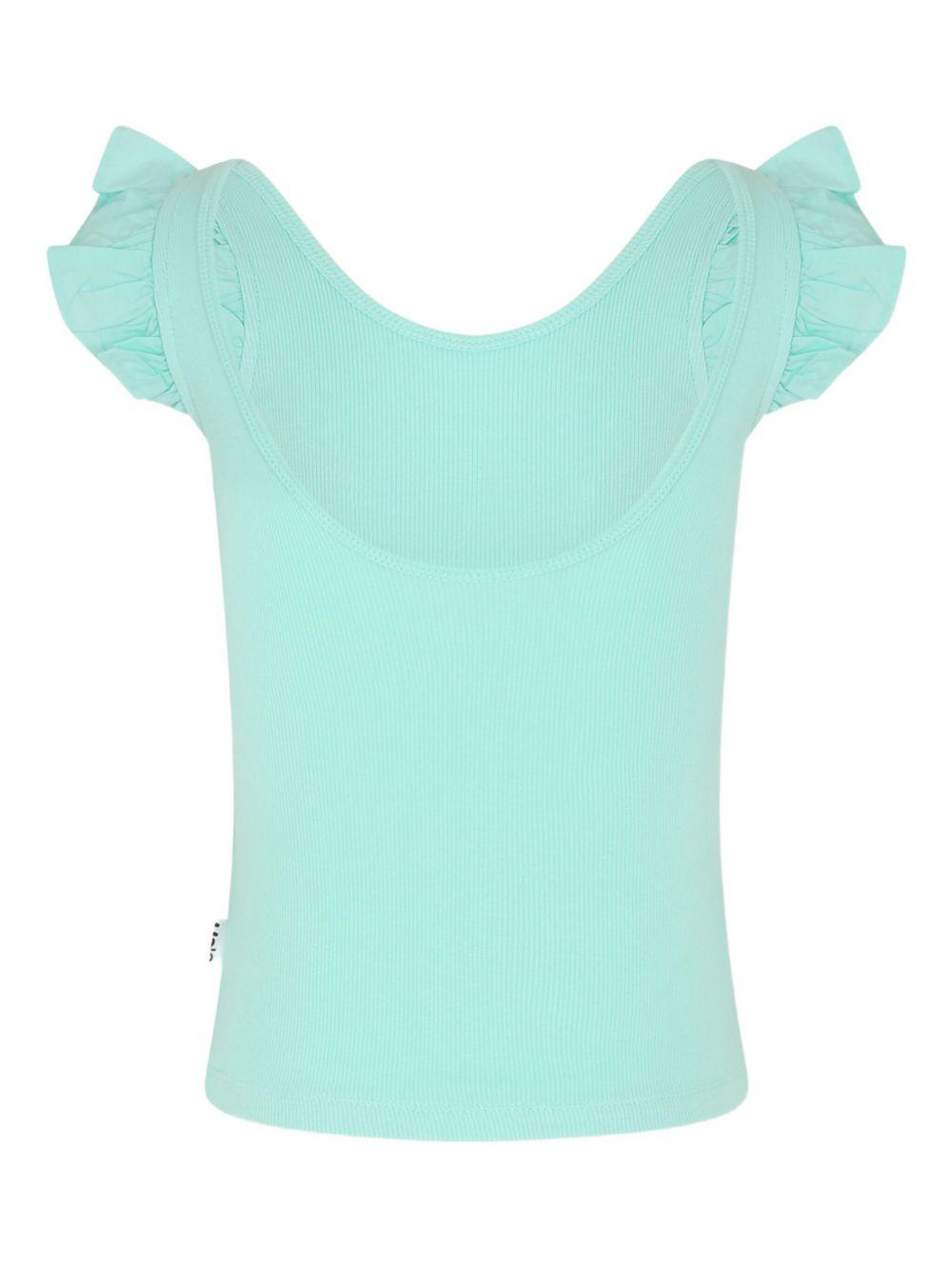 T-shirt per bambina Molo verde acquamarina a coste 2S25A106 5472 MOLO
