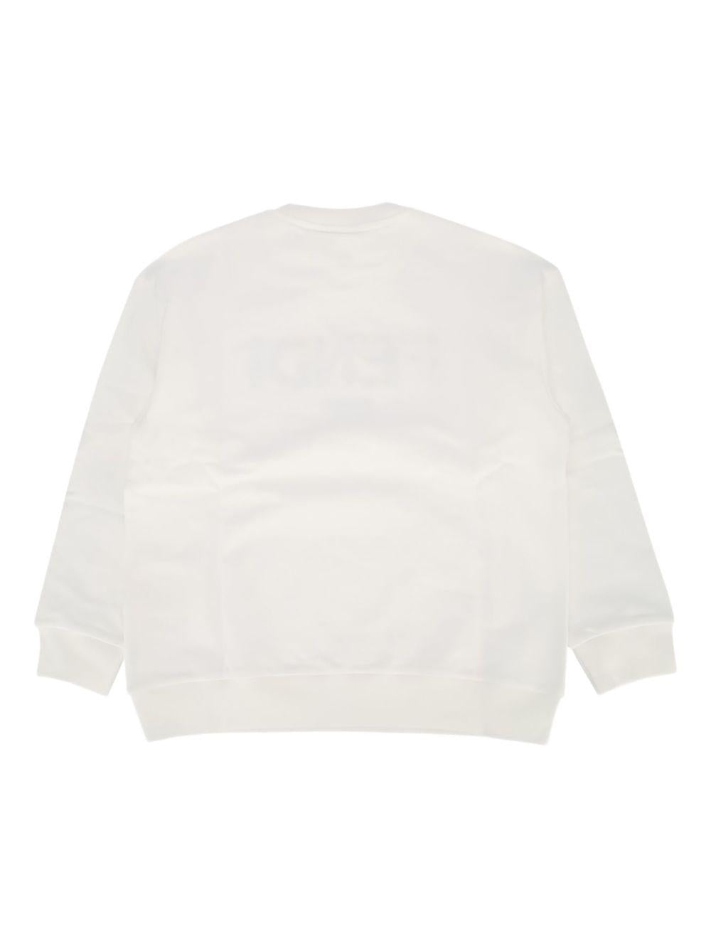Felpa per bambino Fendi Kids bianco con stampa logo JFH159 5V0 F0TU9 FENDI KIDS