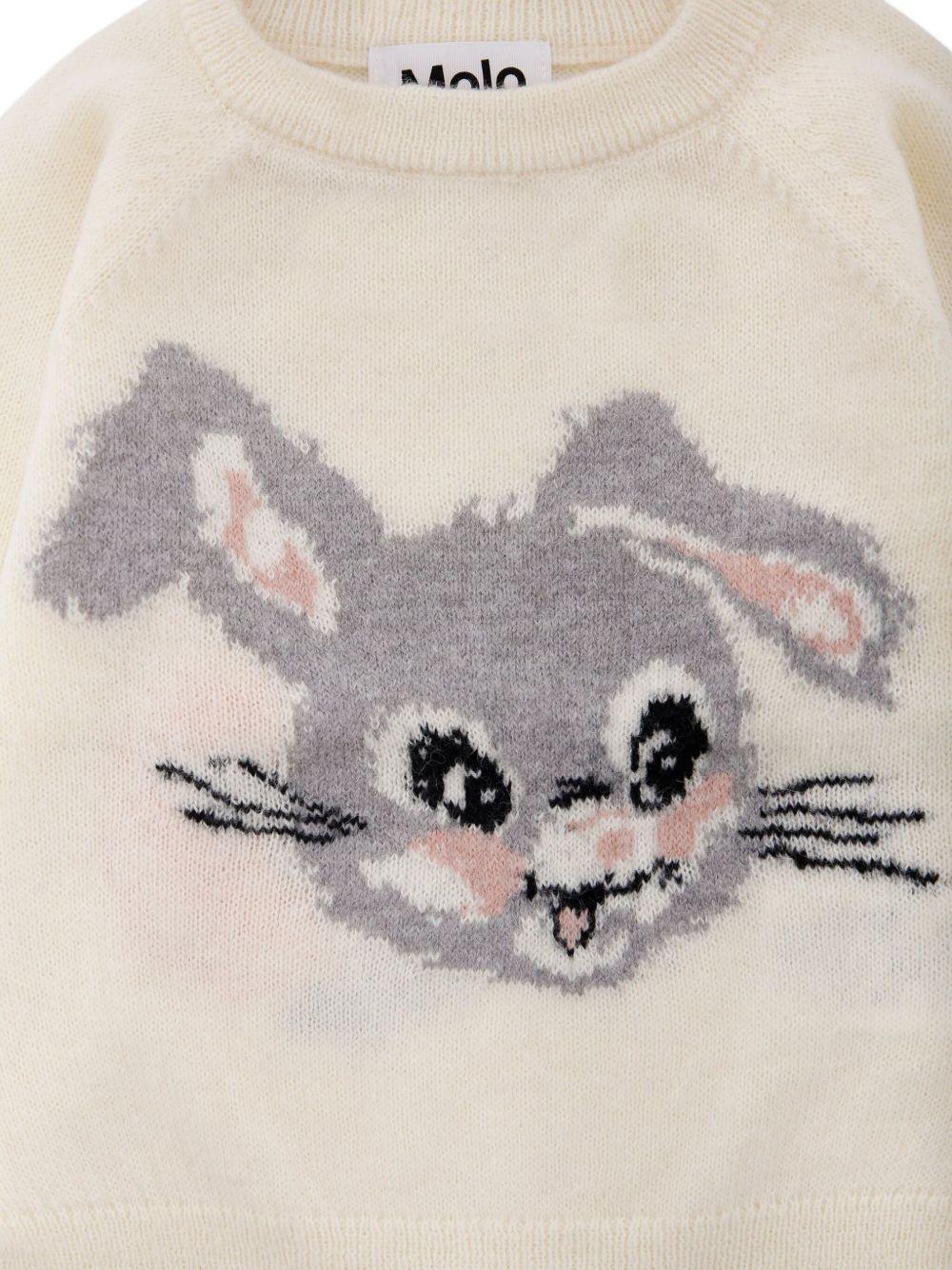 Maglione Gilby per neonata Molo bianco con motivo coniglio 4W25K203 9653 MOLO