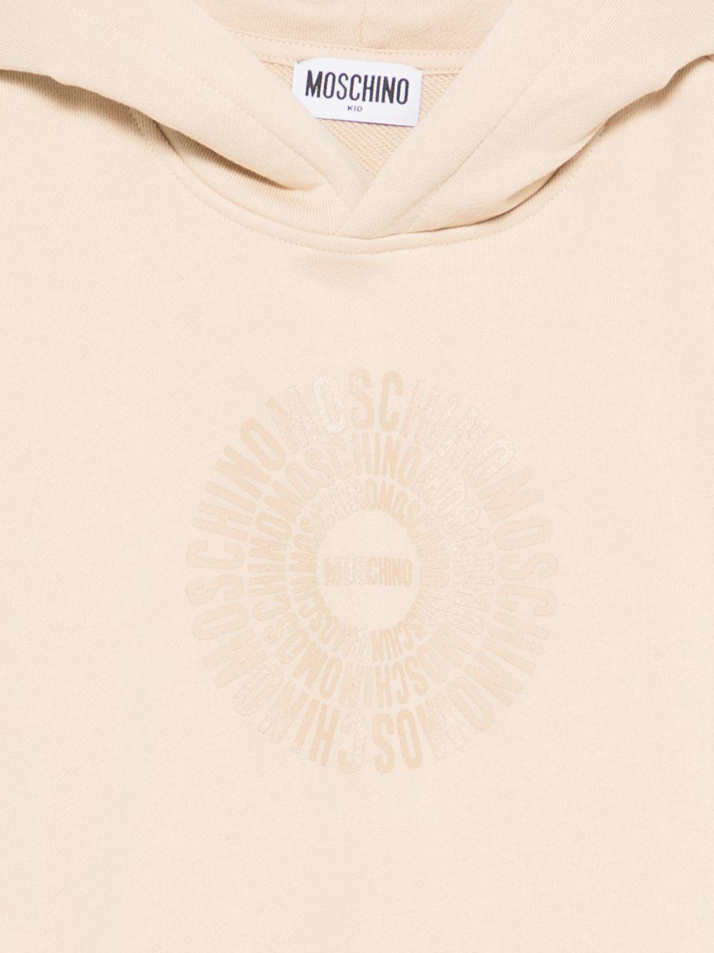 Felpa per bambini Moschino Kids beige con stampa grafica con logo HUF09VLCA52 20829 MOSCHINO KIDS