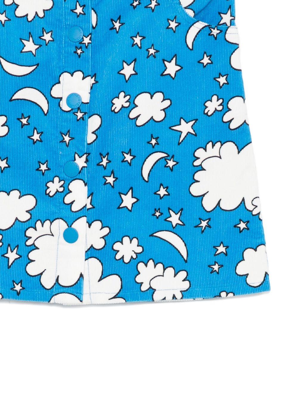 Gonna per bambina Stella McCartney Kids azzurro a coste con stampa TX7A61 Z3081 644MC STELLA McCARTNEY KIDS