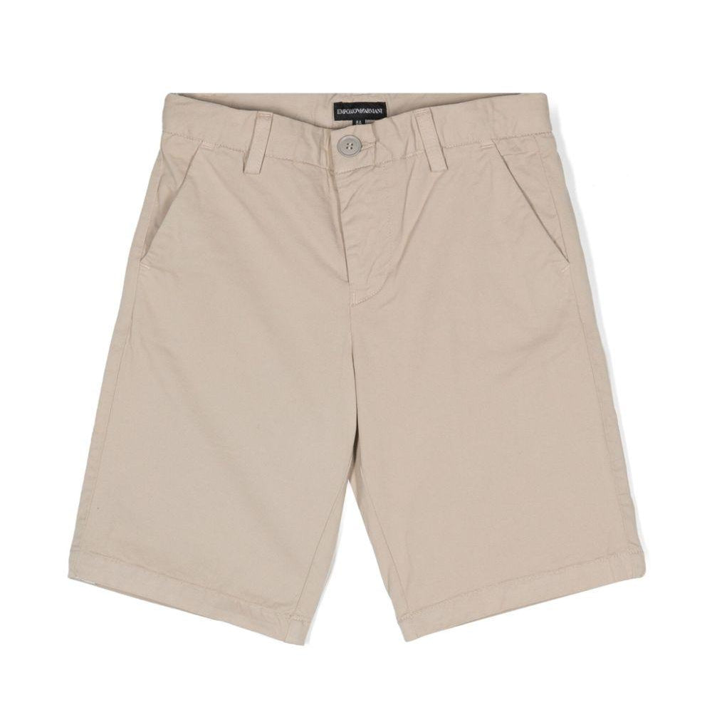 Shorts per bambino Emporio Armani Kids beige con logo sul retro 8N4S60 4N6YZ 01M5 EMPORIO ARMANI KIDS