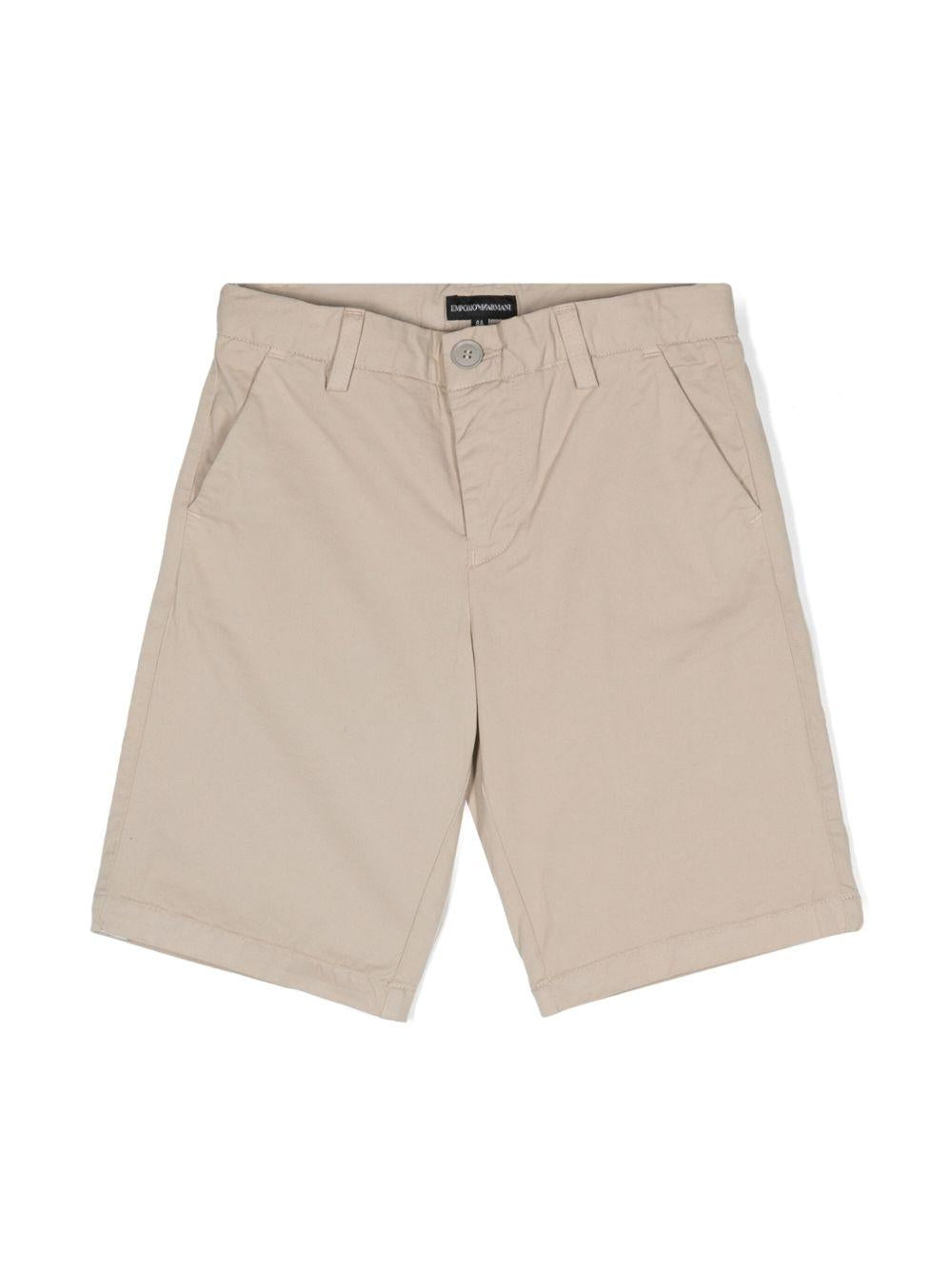 Shorts per bambino Emporio Armani Kids beige con logo sul retro 8N4S60 4N6YZ 01M5 EMPORIO ARMANI KIDS