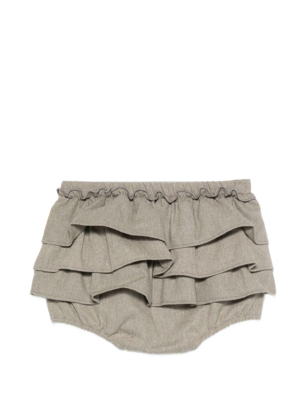 Shorts per neonata Douuod Kids grigio con ruches DZ7001 I0337 903 DOUUOD KIDS