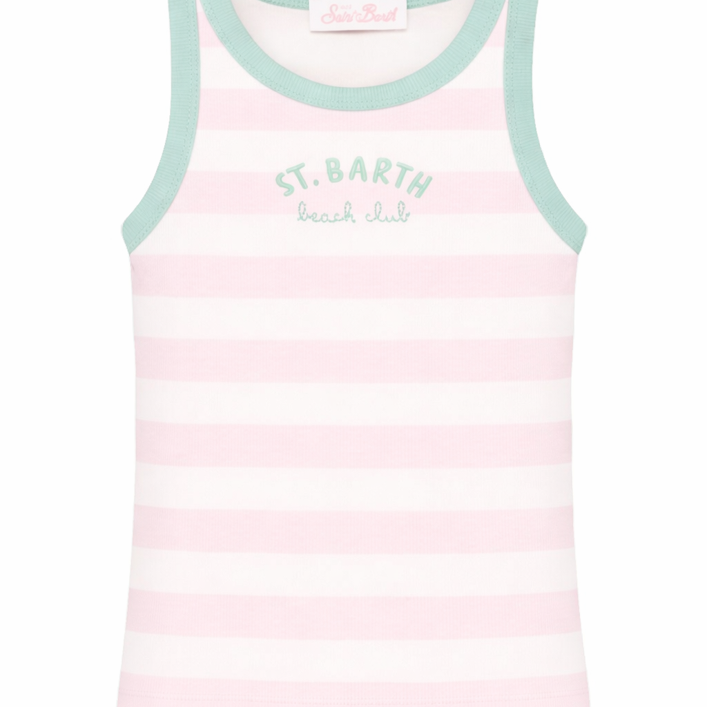 Canotta per bambina MC2 Saint Barth Kids multicolore con design a righe BLUE002 03353L MC2 ST. BARTH KIDS