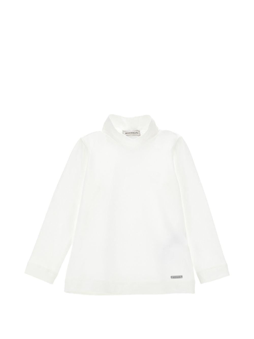 T-shirt per bambina Monnalisa Kids bianca a collo alto 17HLUP 8201 0001 MONNALISA KIDS