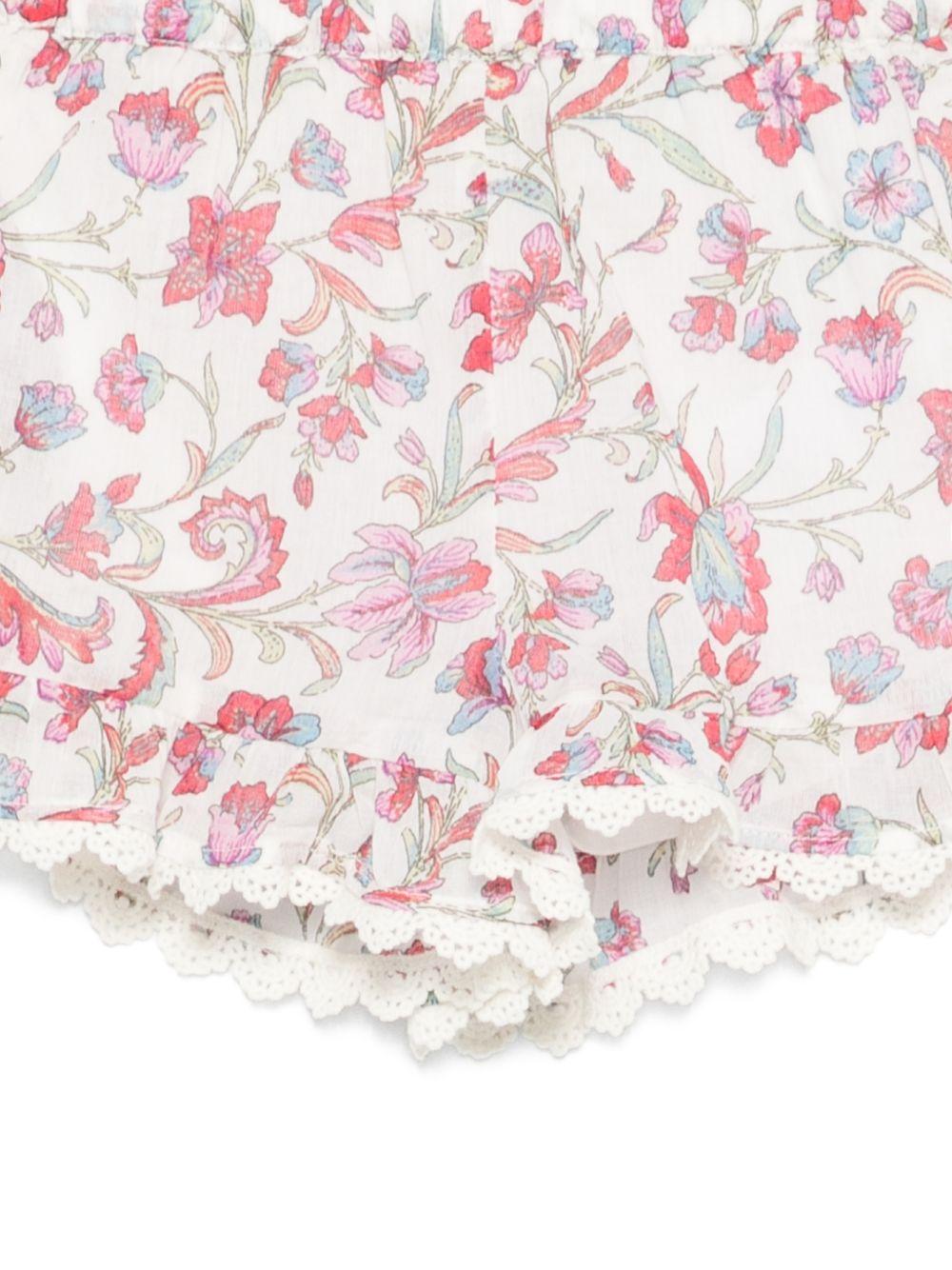 Shorts Vallaloid per neonata Louise Misha bianco con stampa fiori all-over FRI-S26-S0070 CREAM LOUISE MISHA