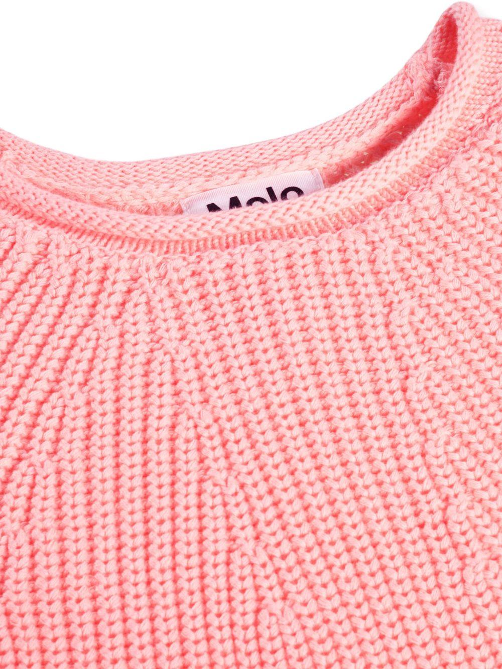 Maglione Gaye per bambina Molo rosa con lavorazione in maglia a coste 2S26K204 5650 MOLO KIDS