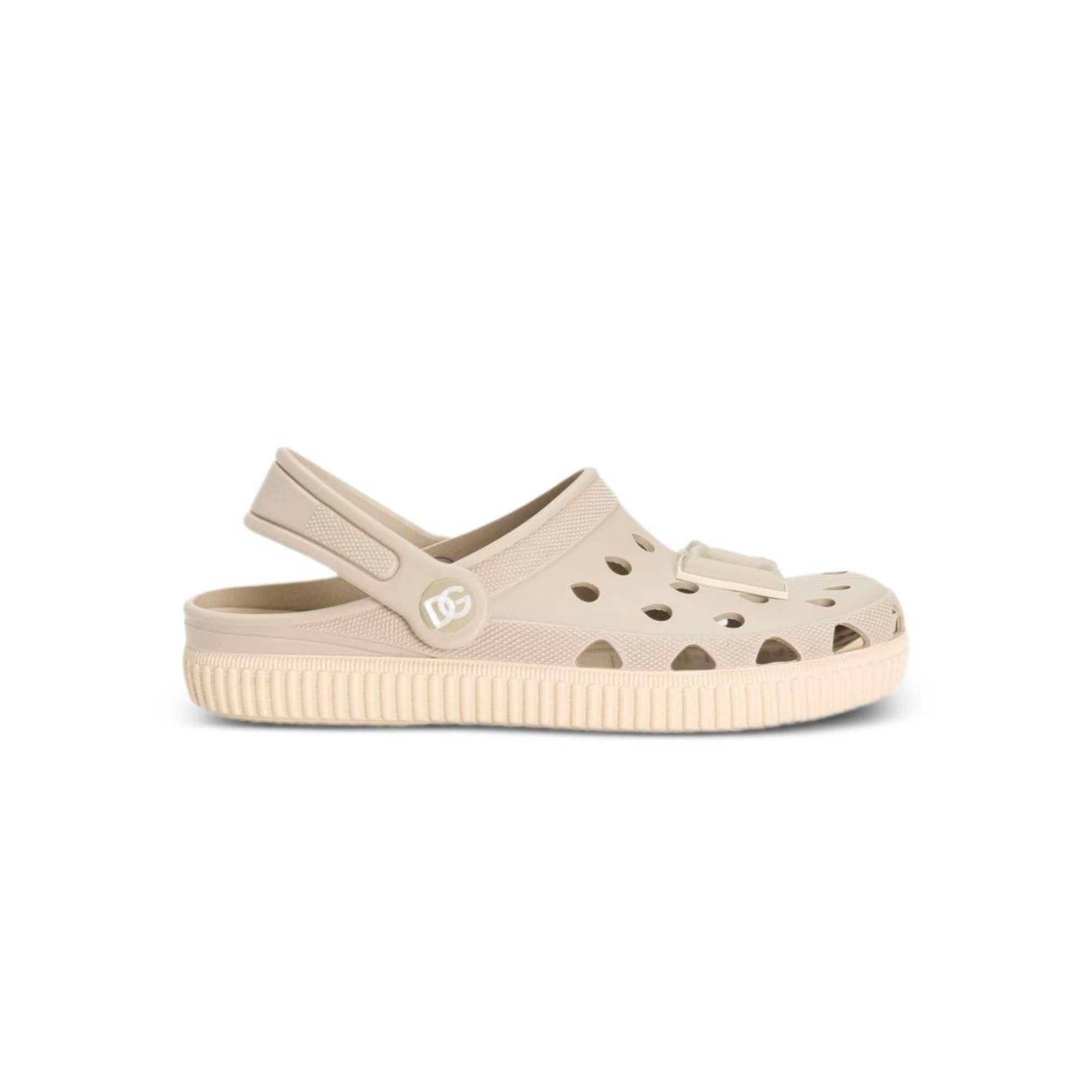 Sandali per bambini Dolce & Gabbana Kids beige con applicazione logo sul davanti DN0213 AT079 8X075 DOLCE & GABBANA KIDS