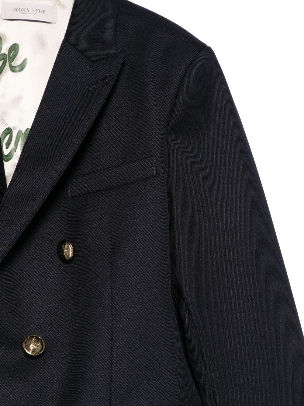 Blazer doppiopetto per bambino Golden Goose Kids blu con polsini con bottini GKP01392P001922 50501 GOLDEN GOOSE KIDS