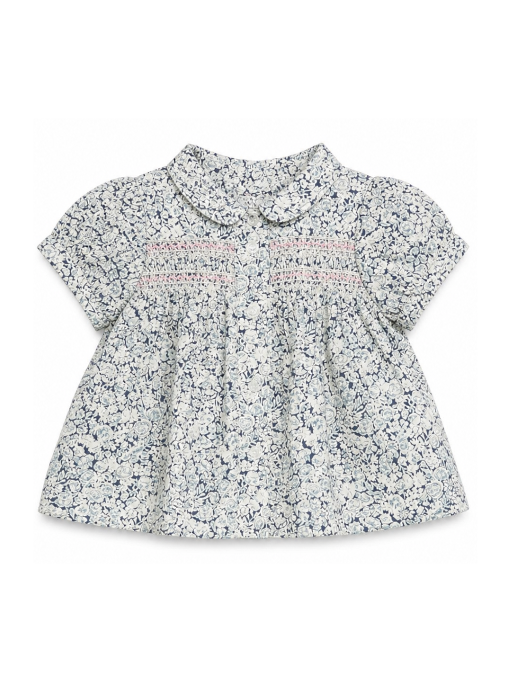T-shirt per neonata Bonpoint blu con stampa a fiori S06XBLW00006 519A BONPOINT