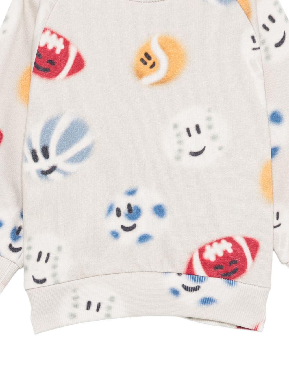 Felpa per neonato Molo Kids beige/multicolore con stampa grafica 6W26J202 6077 MOLO KIDS