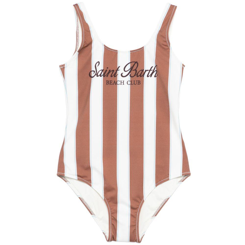 Costume da bagno per bambina MC2 Saint Barth Kids multicolore con logo stampato sul davanti CARA001 03073L MC2 ST. BARTH KIDS