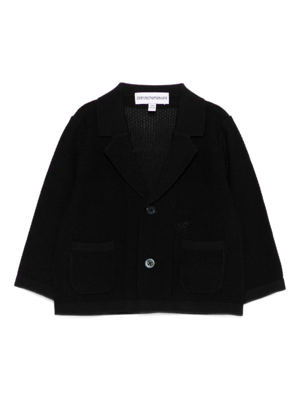 Cardigan per neonato Emporio Armani Kids blu con bottoni tascabili EB001223 AF23412 UB118 EMPORIO ARMANI KIDS