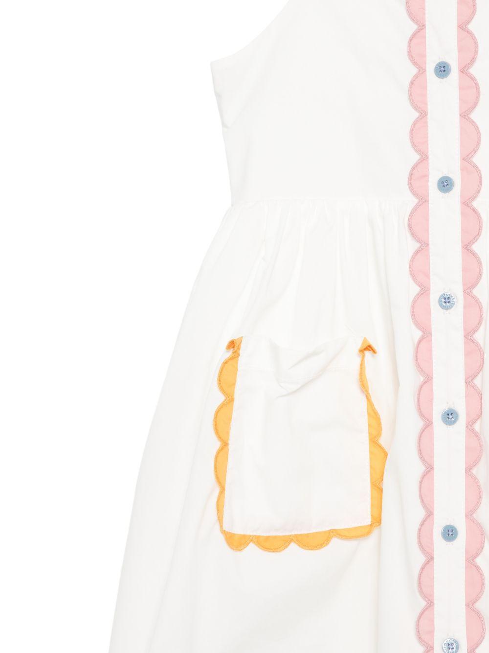 Abito per bambina Stella McCartney Kids bianco con dettagli a contrasto TY1B42 Z1594 100 STELLA McCARTNEY KIDS