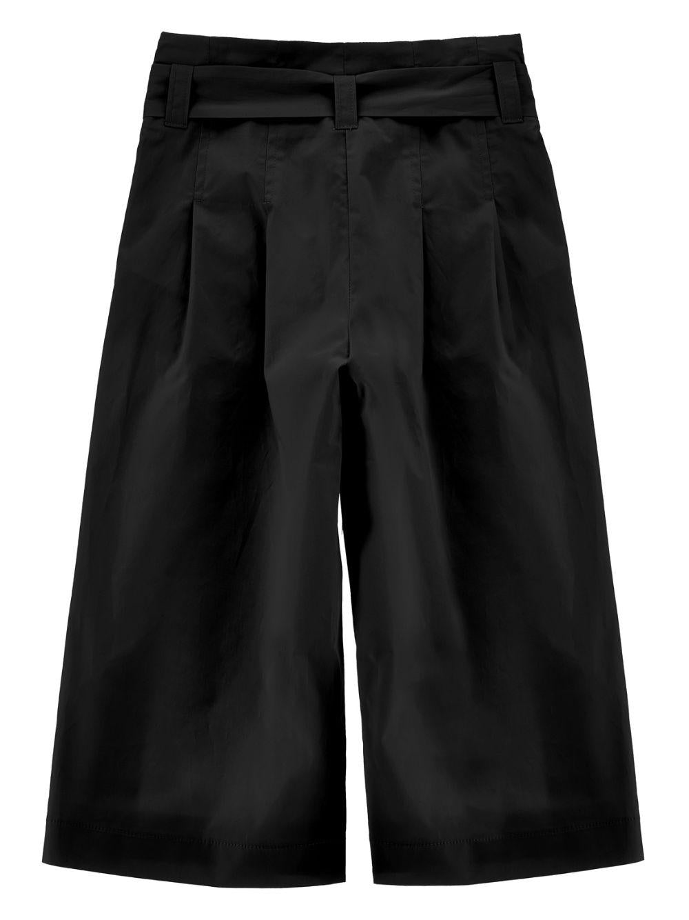 Pantaloni per bambina Monnalisa neri con design con pieghe 17G403 7116 0050 MONNALISA KIDS
