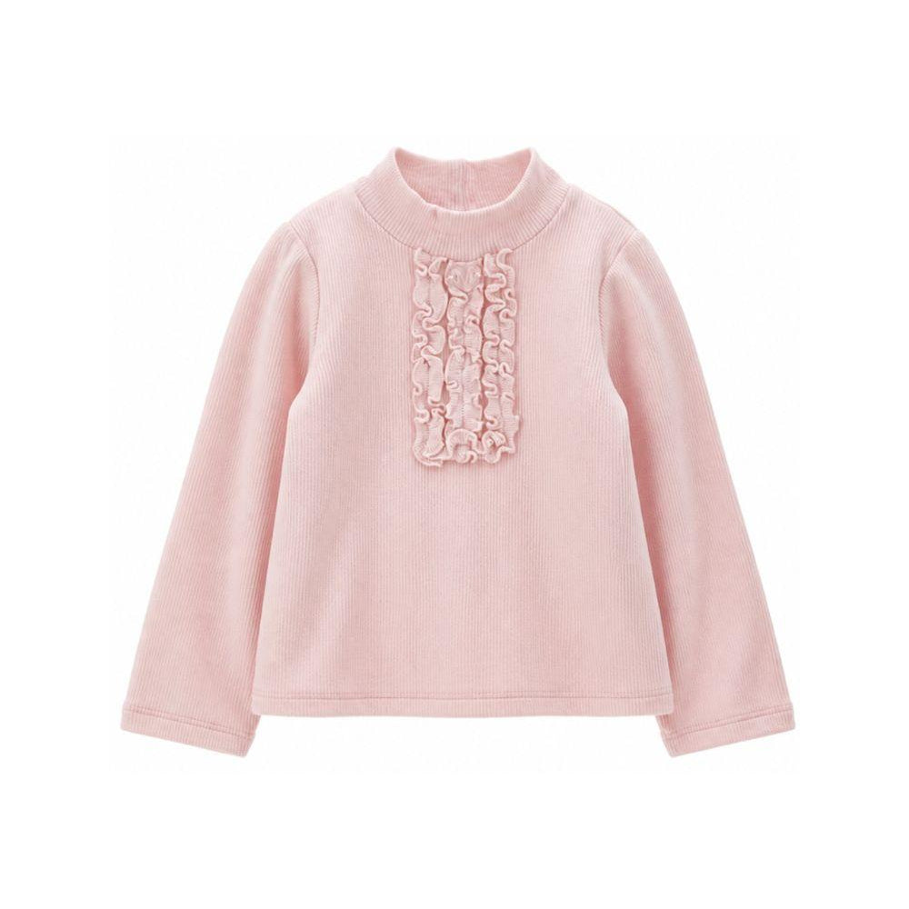 Maglione per bambina Monnalisa Kids rosa con pettorina con ruches 37H617 8212 094F MONNALISA KIDS