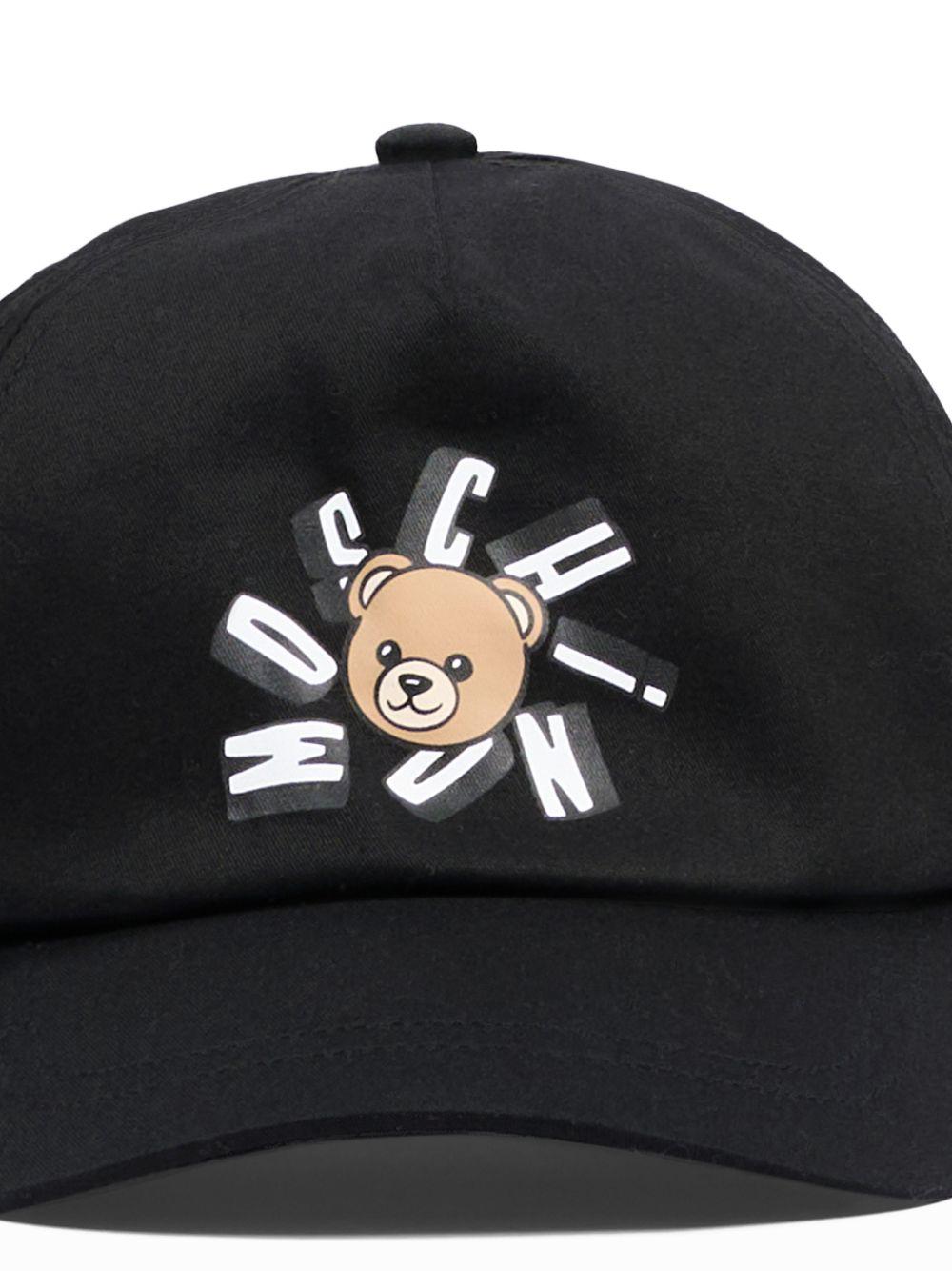 Cappello da baseball per bambini Moschino Kids nero con logo HVX01NLOA00 60100 MOSCHINO KIDS