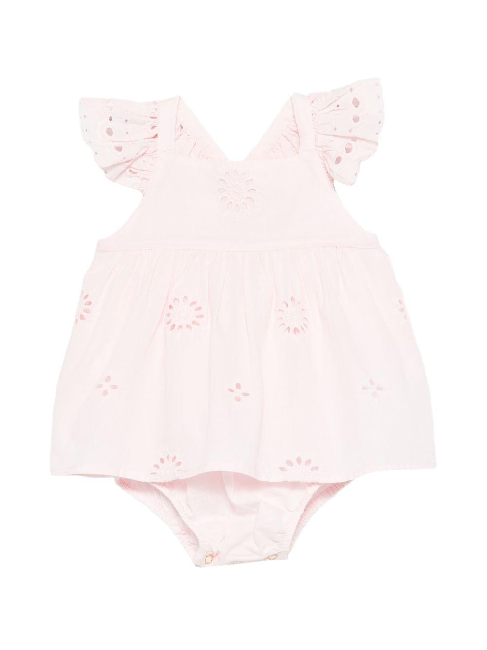 Abito per neonata Louise Misha rosa con dettagli traforati FRI-S26-R0291 PINK LOUISE MISHA KIDS