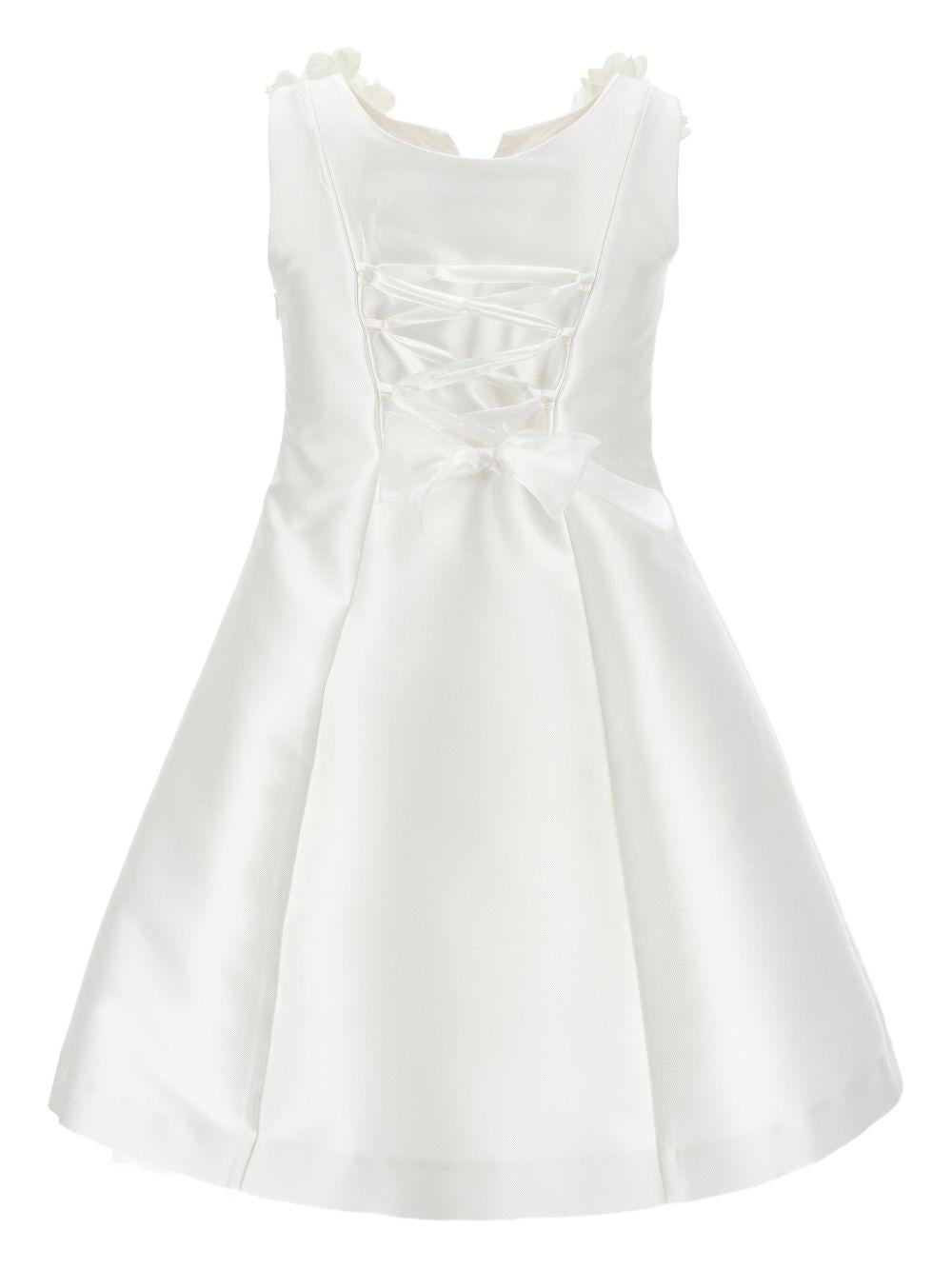 Abito per bambina Monnalisa bianco con applicazioni a fiori 71G902 7302 0001 MONNALISA KIDS