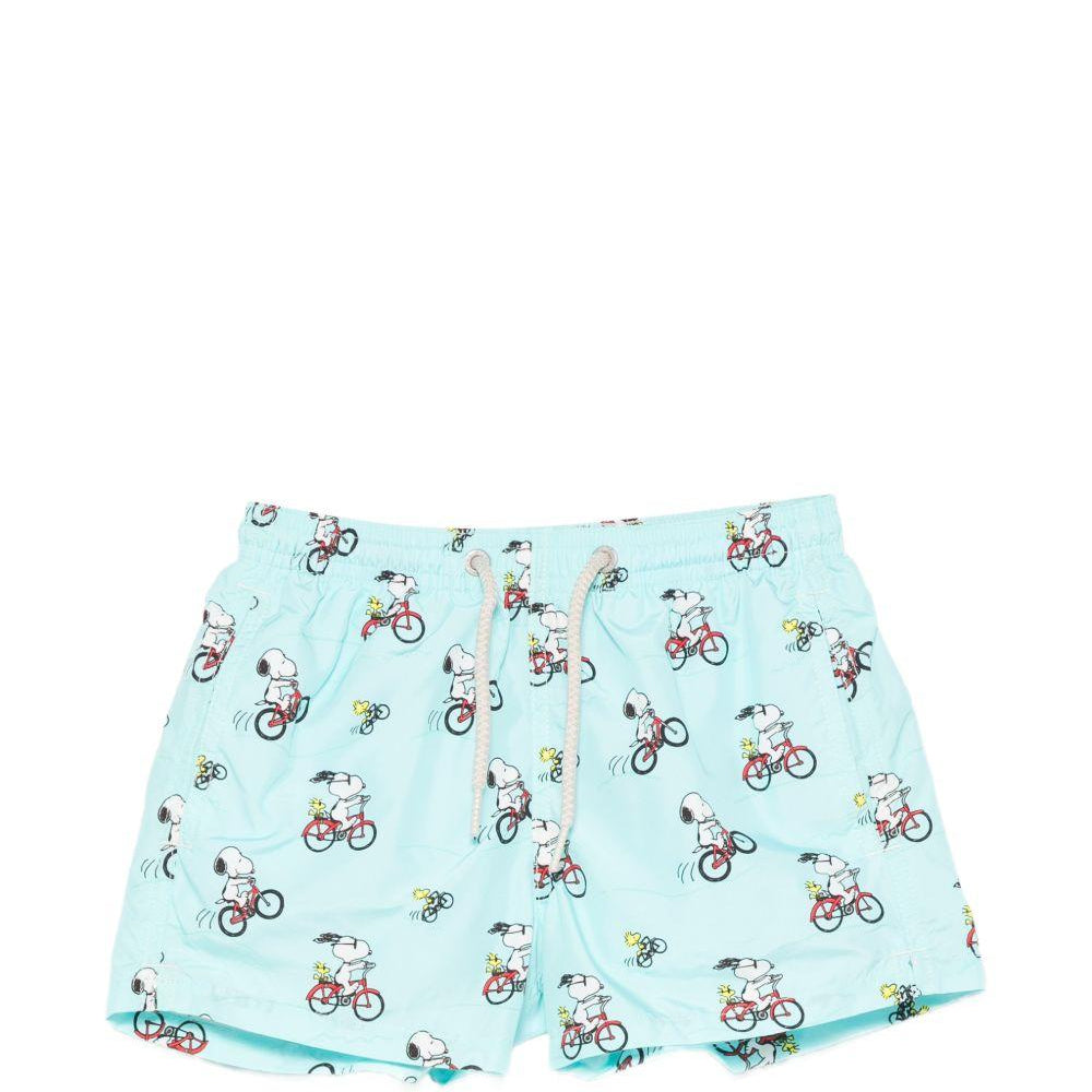 Costume per bambino MC2 Saint Barth Kids x Peanuts azzurro con stampa Snoopy all-over JEA0004 02649L MC2 ST. BARTH KIDS
