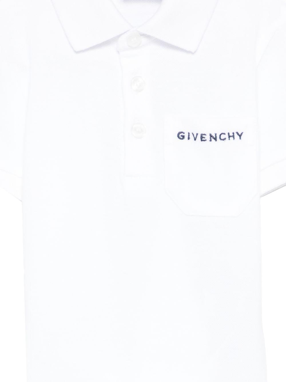T-shirt per neonato Givenchy Kids bianca con colletto stile polo H31204 10P GIVENCHY KIDS