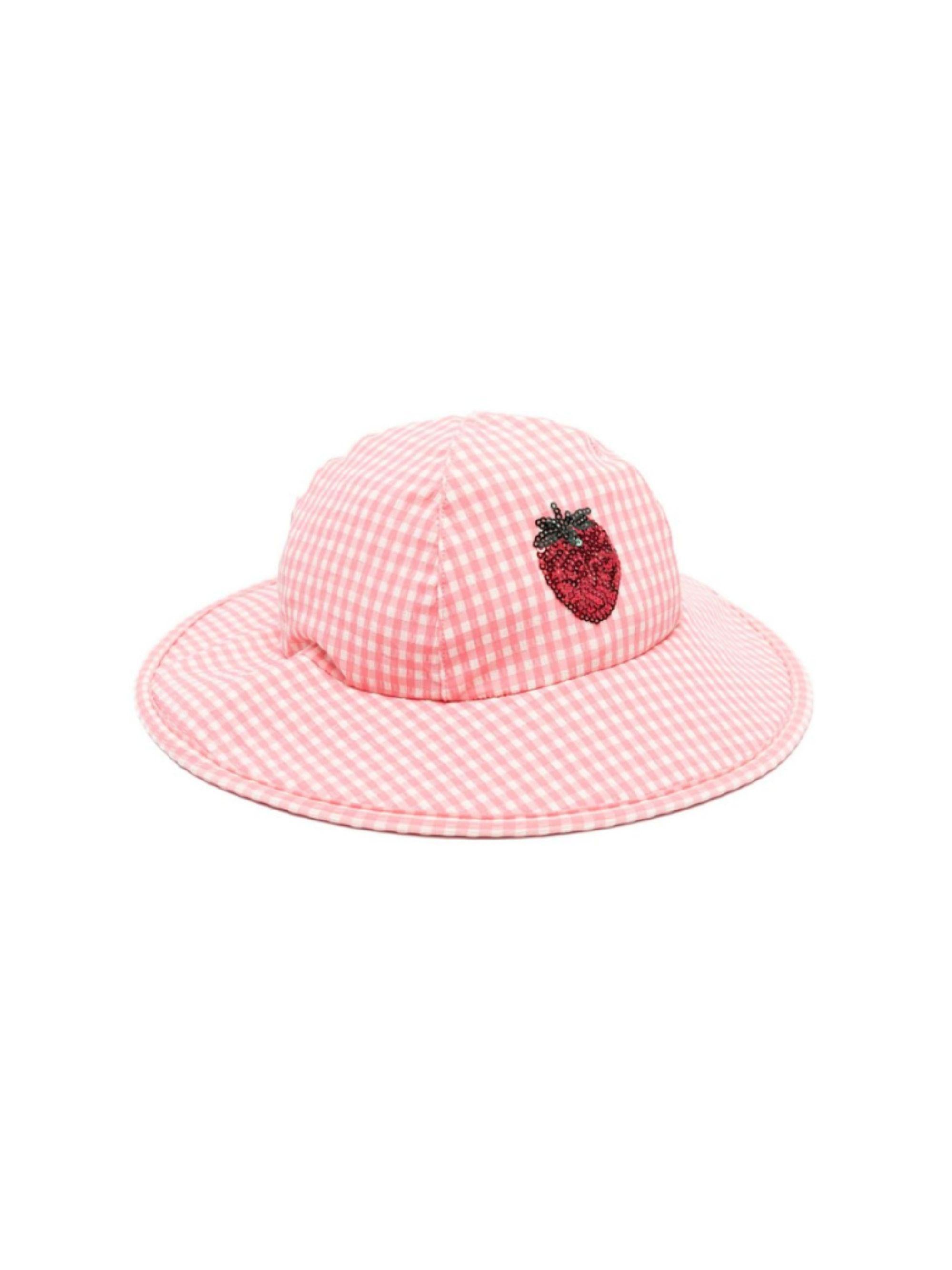 Cappello per bambina Konges Sløjd rosa con motivo a quadri KS104788 PINK KONGES SLOJD KIDS