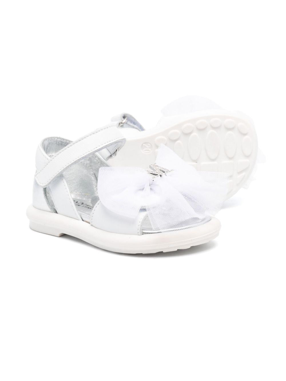 Sandali per bambina Monnalisa bianco con dettaglio fiocco 83E007 5721 0001 MONNALISA KIDS