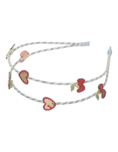 Cerchietto per capelli per bambina Mimi & Lula multicolore con nastro a righe 182069-10 RED CHERRIERS MIMI & LULA