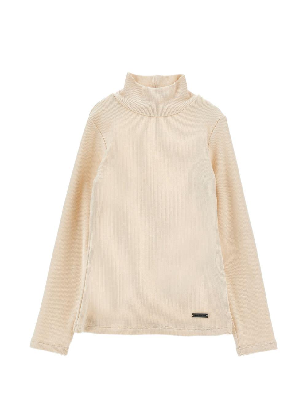 Maglione per bambina Monnalisa Kids beige con lavorazione in maglia coste 17HLUC 8212 0002 MONNALISA KIDS