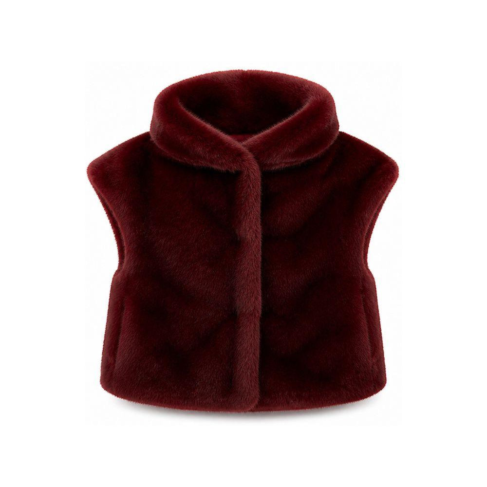 Gilet per bambina Monnalisa Kids rosso con design in pelliccia sintetica 17H105 8034 0069 MONNALISA KIDS