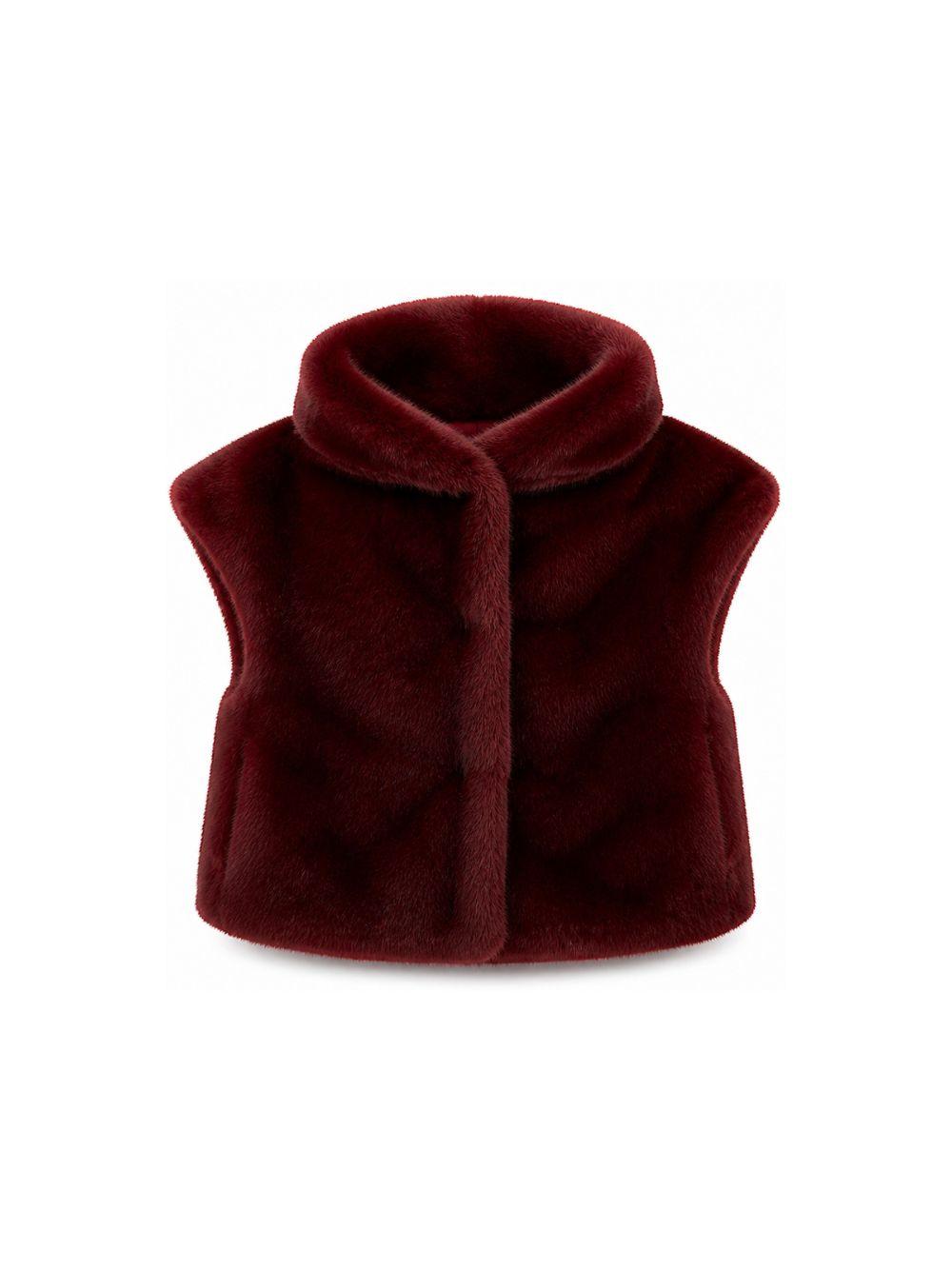 Gilet per bambina Monnalisa Kids rosso con design in pelliccia sintetica 17H105 8034 0069 MONNALISA KIDS