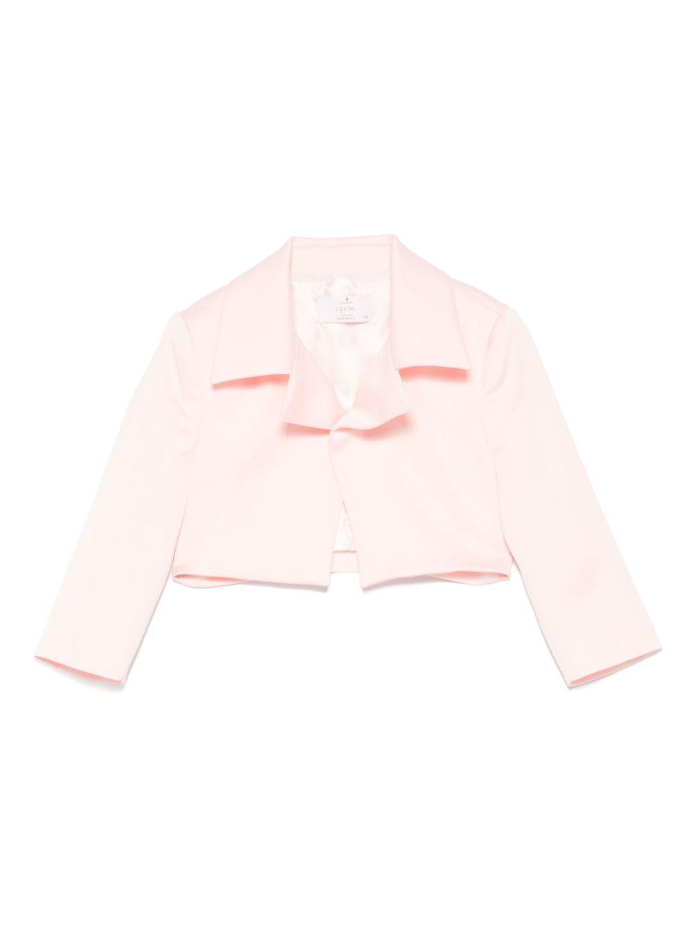 Giacca per bambina Colorichiari rosa in raso con parte frontale senza chiusure FL808175 4856 84 COLORICHIARI