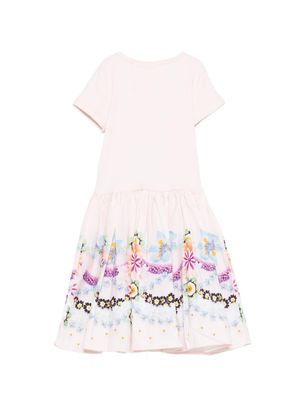 Abito per bambina Molo rosa con stampa floreale 2S26E102 5234 MOLO