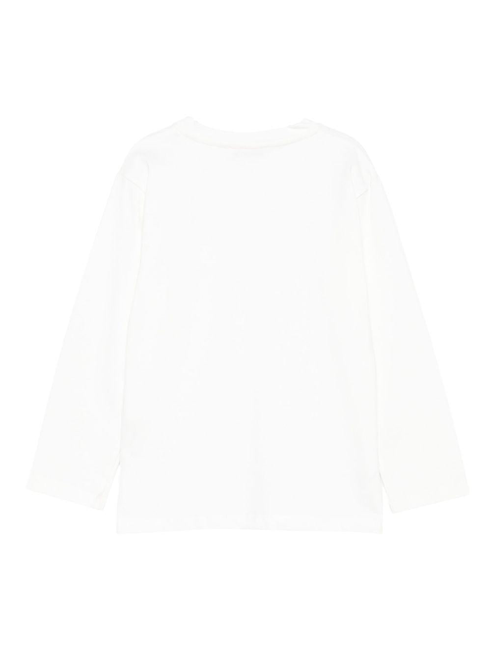 T-shirt per bambino Paolo Pecora Kids bianco a maniche lunghe con stampa PP4157 G-C PAOLO PECORA KIDS