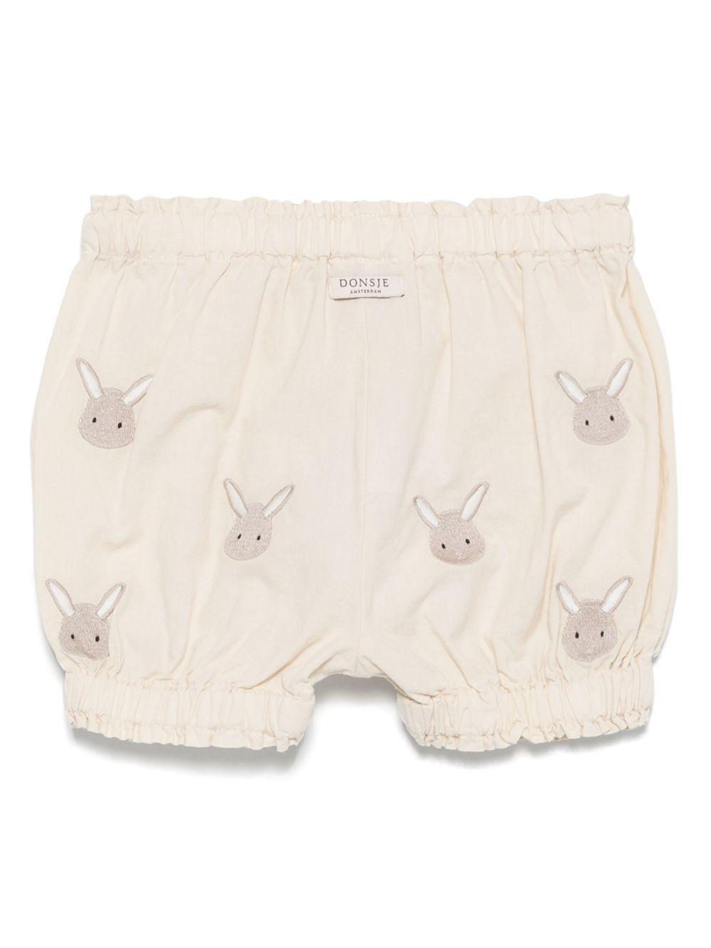Pantaloncini per neonato Donsje Carson beige con ricamo all-over 3029802 00003 DONSJE