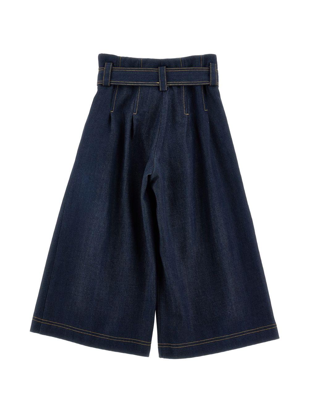 Pantaloni per bambina Monnalisa Kids denim con dettagli plissettati 17H400 8208 055S MONNALISA KIDS