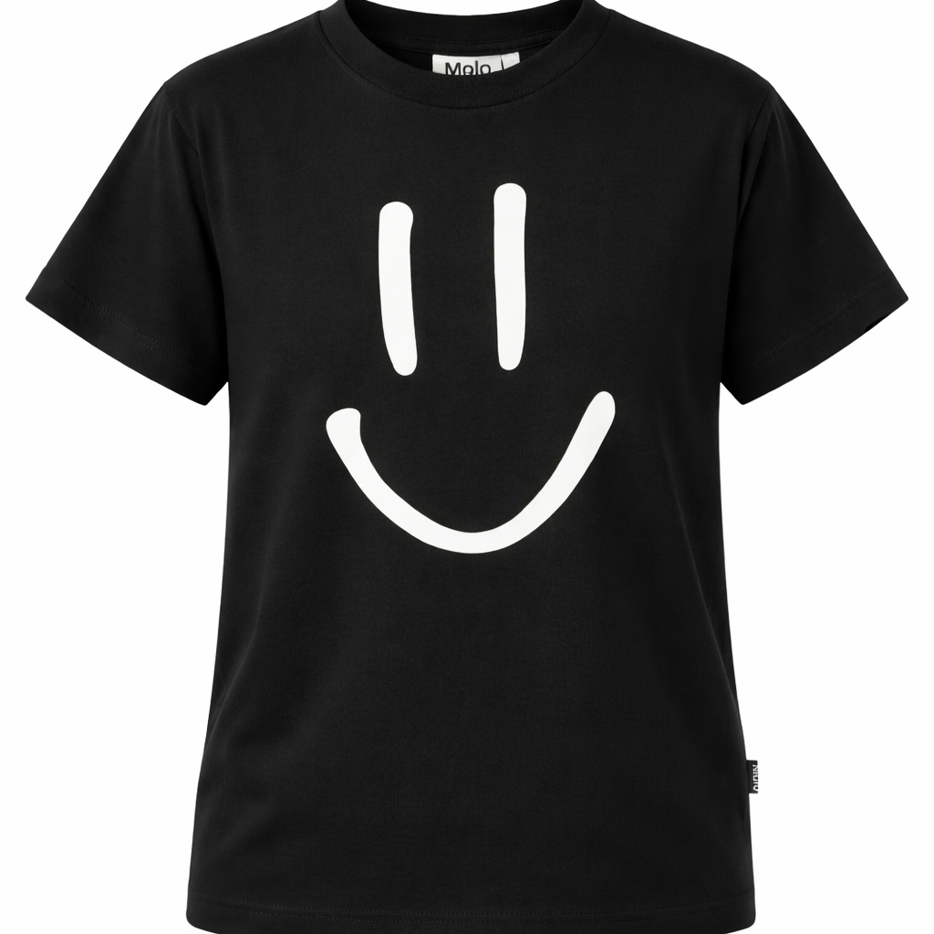 T-shirt Roxo per bambini Molo nera con stampa smile 6S26A201 0099 MOLO KIDS